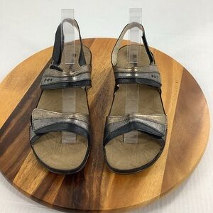 Romika Sandals Womens 41-9.5 Casual Open Toe Wedge Leather Multicolor